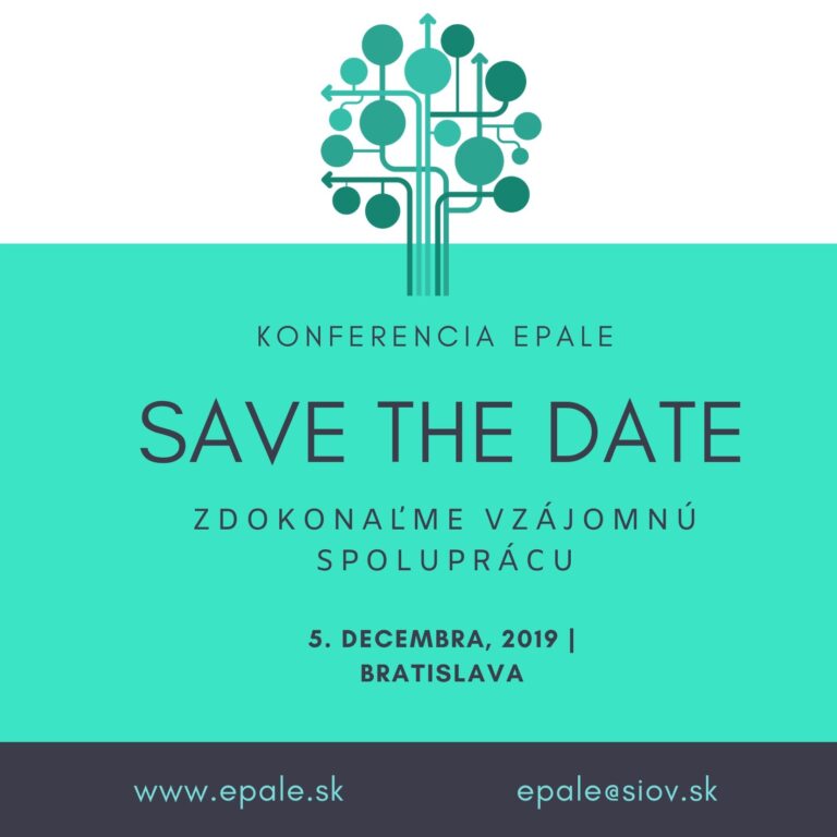 Konferencia Epale – Save the date – 5.decembra 2019